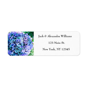 Aquarelle Hydrangea Blue Floral adresse de retour