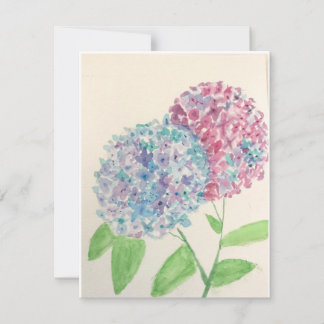Aquarelle Hydrangea Carte pour notes