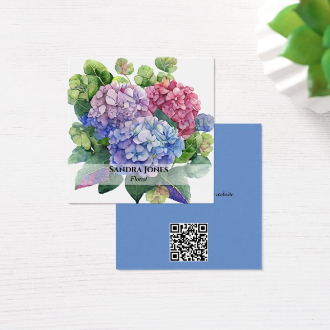 Aquarelle Hydrangea Cartes de visite (Bureau)
