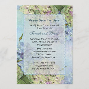 Aquarelle Hydrangea Répétition Dîner Invitation