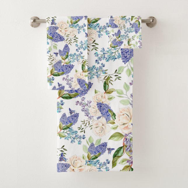Aquarelle Hydrangée & Fleurs Roses (En situation)