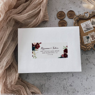 Aquarelle Illustré mariage Étiquette de adresse RS