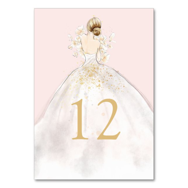 Aquarelle Illustré Mariée dans le numéro de table  (Par défaut)