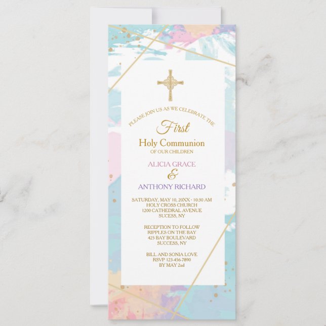 Aquarelle Invitation religieuse (Devant)
