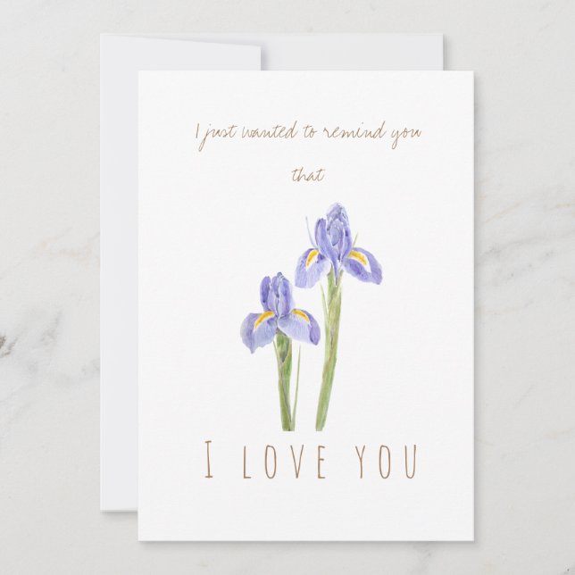 aquarelle iris violet carte de voeux (Devant)