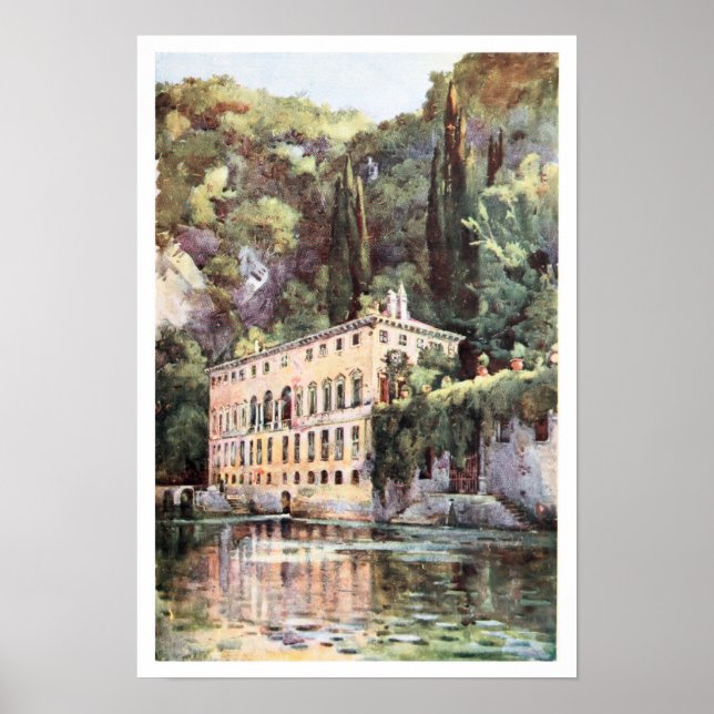 Aquarelle Italy Lake Como Villa Plini Poster (Front)