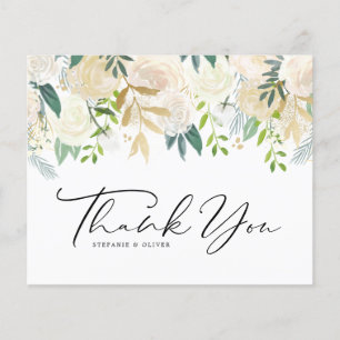 Aquarelle ivoire Peony et Carte de remerciements R