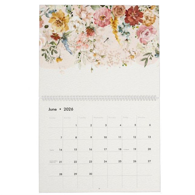 Aquarelle Jardin botanique floral 2023 Calendrier (Jun 2026)
