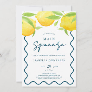 Aquarelle jaune Citron nuptiale douche Invitation