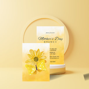 Aquarelle Jaune Fête des Mères Brunch Invitation