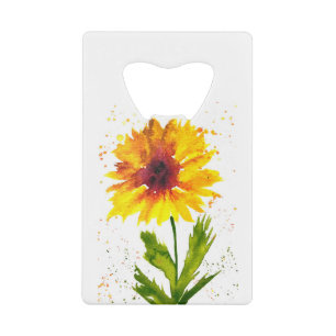 Aquarelle jaune fleur de tournesol chic rustique