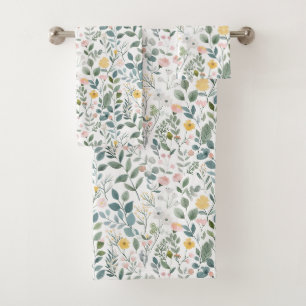 Aquarelle jaune rose bleu vert Floral Cadeau