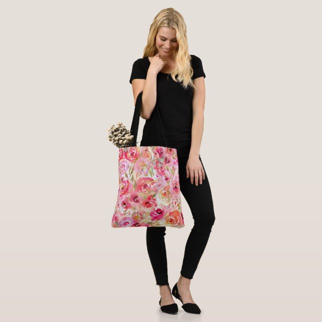 Aquarelle Joli Sac fourre-tout Floral (Sur le modèle)