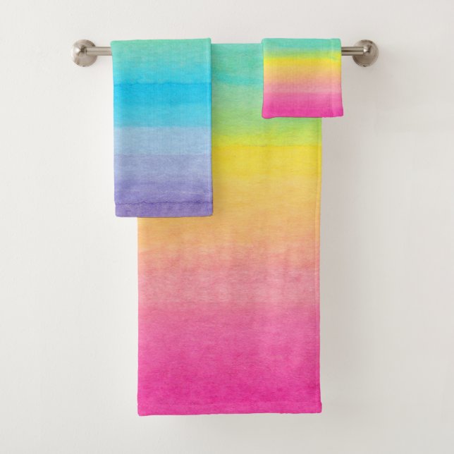 Aquarelle jolie rose Arc-en-ciel moderne (En situation)