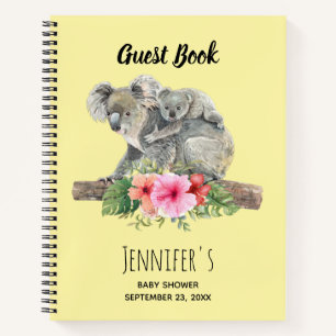 Aquarelle Koala Oears Baby shower livre d'hôtes mi