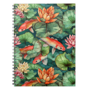 Aquarelle Koi et Lys d'eau Carnet photo