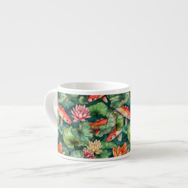 Aquarelle Koi et Lys d'eau Spécialité Mug (Devant gauche)