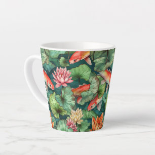 Aquarelle Koi et nappes d'eau Latte Mug