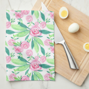 Aquarelle La Rosa Motif Floral Serviette de cuisin