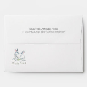 Aquarelle Lapin de Pâques Enveloppe d'adresse de r