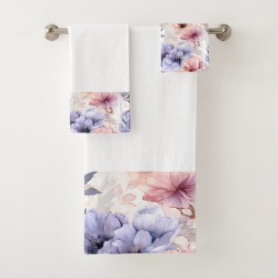 Aquarelle Lavande rose Pastel Fleurs Printemps