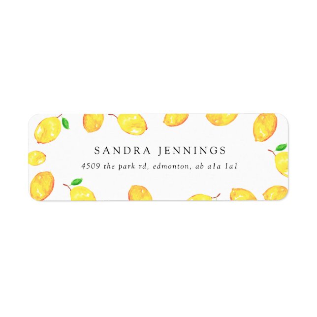 Aquarelle Lemon Elégante Bordure Minimale Chic (Devant)