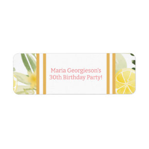 Aquarelle Lemon Floral à thème Anniversaire