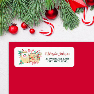 Aquarelle Lettre à Père Noël Adresse de retour