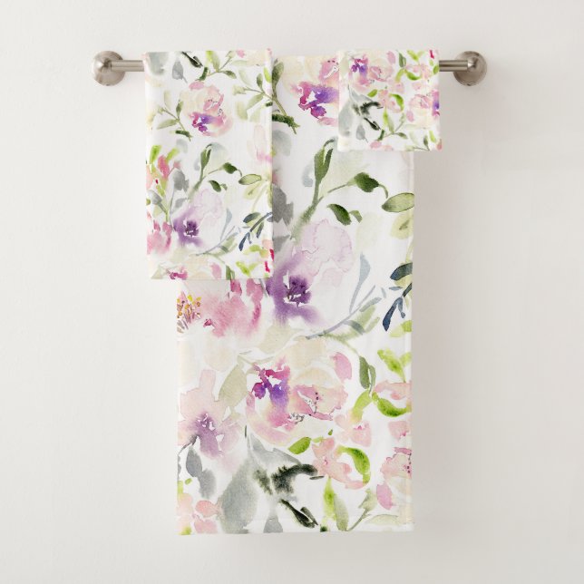 Aquarelle libre expressive ressort floral (En situation)