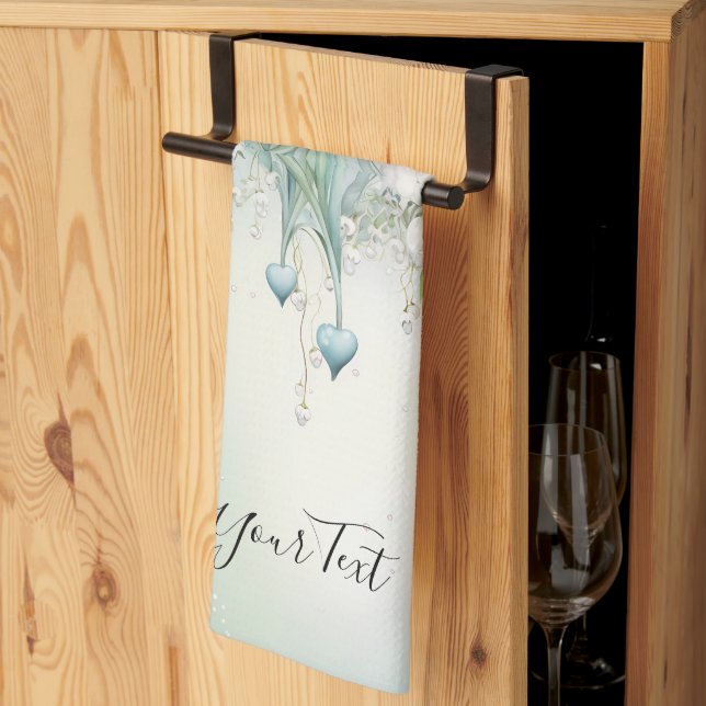 Aquarelle Lily de la Vallée Serviettes de cuisine (Pliage en tiers)