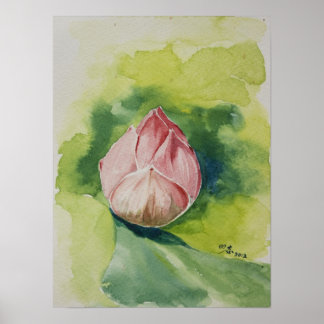 Aquarelle Lotus Poster