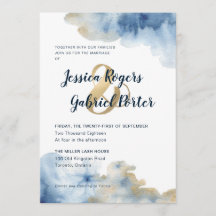 Aquarelle Lux Faire-part de mariage 5 po x 7 po