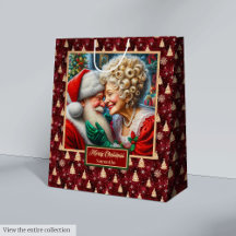 Aquarelle M & Mme Claus Sac de Noël