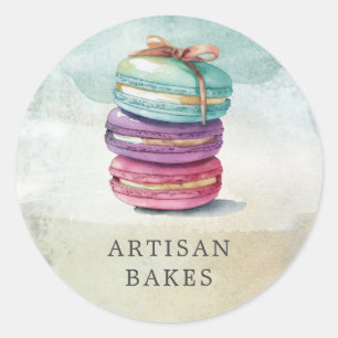 Aquarelle Macaron Cookies Baker Étiquettes de prod