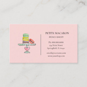 Aquarelle Macarons carte de visite de boulangerie 