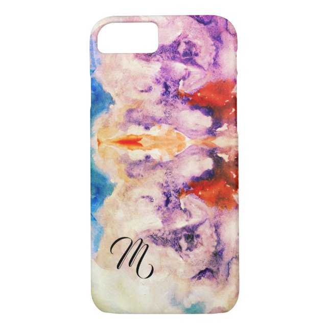 Aquarelle magique Monogramme Art iPhone / coque ip (Dos)