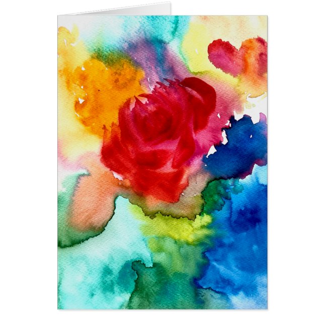 Aquarelle magnifique art rose abstrait (Devant)
