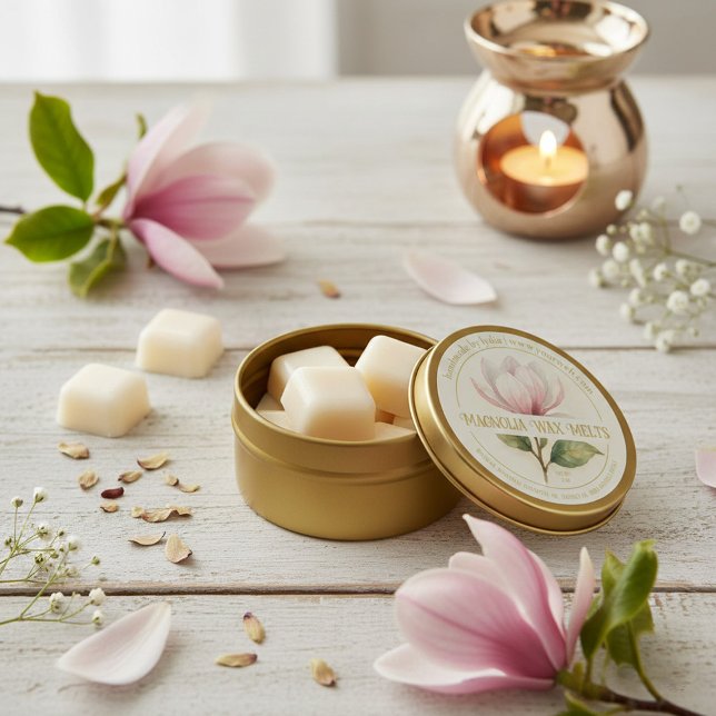 Aquarelle Magnolia Wax Melate Sticker Étiquette (Créateur téléchargé)