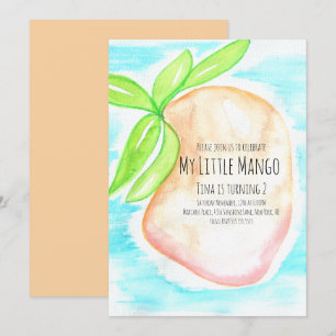 Aquarelle Mango main peint Invitation tropicale