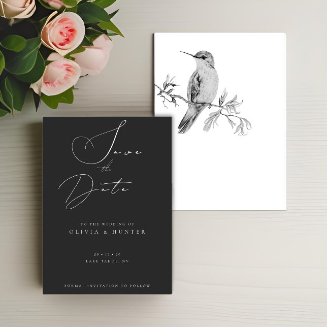Aquarelle Mariage de colibri Enregistrer la carte  (Créateur téléchargé)