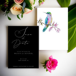 Aquarelle Mariage de colibri Enregistrer la carte