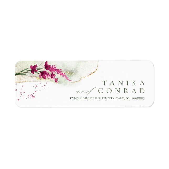 Aquarelle Mariage fleur sauvage Fuchsia ID954 (Devant)