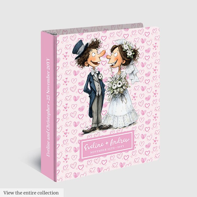 Aquarelle mariée ceinture Classeur Mariage cadeau  (Watercolor Bride Groom Ring Binder Wedding Gift)
