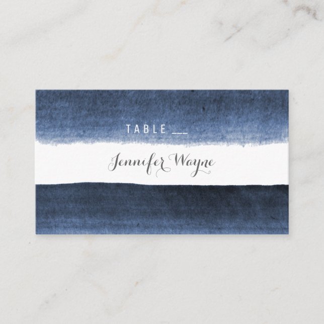 Aquarelle marine rayures plage mariage carte de li (Devant)