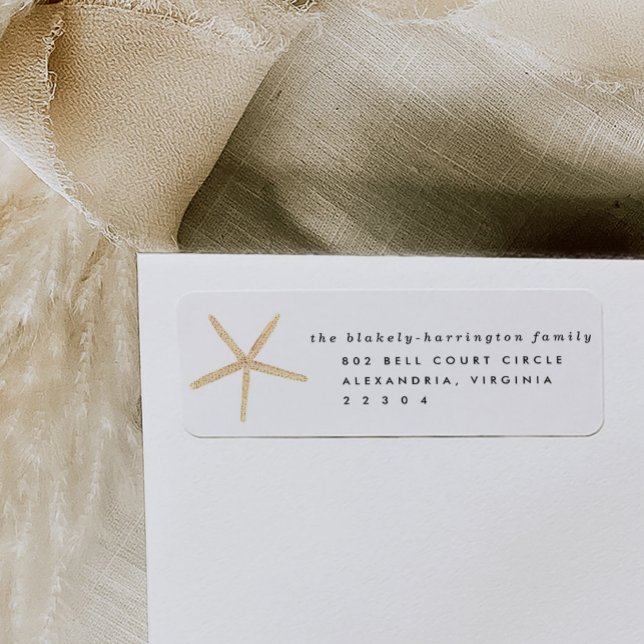 Aquarelle marine Starfish Retourner l'adresse Étiq (Starfish seashell return address labels.)