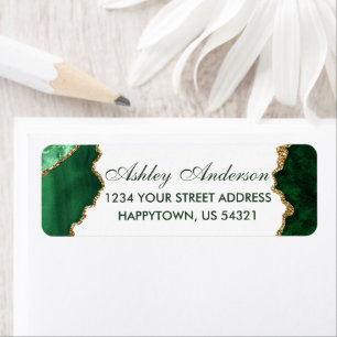 Aquarelle Marque vert Adresse de retour