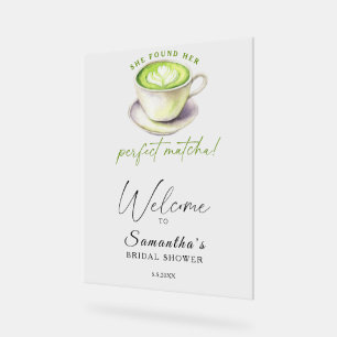 Aquarelle matcha thé Douche nuptiale bienvenue