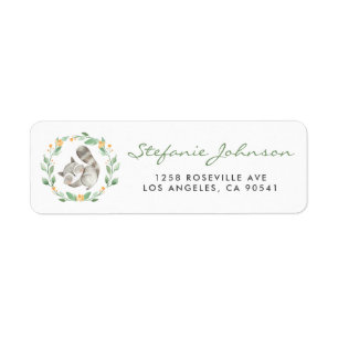 Aquarelle mignonne Baby Raccoon Verdure Wreath