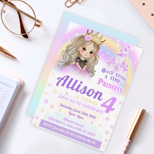 Aquarelle mignonne invitation d'anniversaire princ