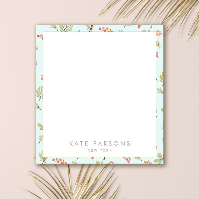 Aquarelle mignonne Motif Floral Bloc-notes (Créateur téléchargé)